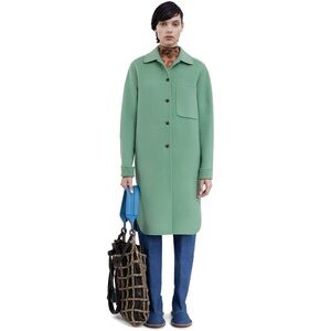 Acne Studios Mint Green Berkeley Double Wool Coat
